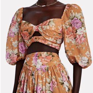 Zimmermann Floral Puff Sleeve Top